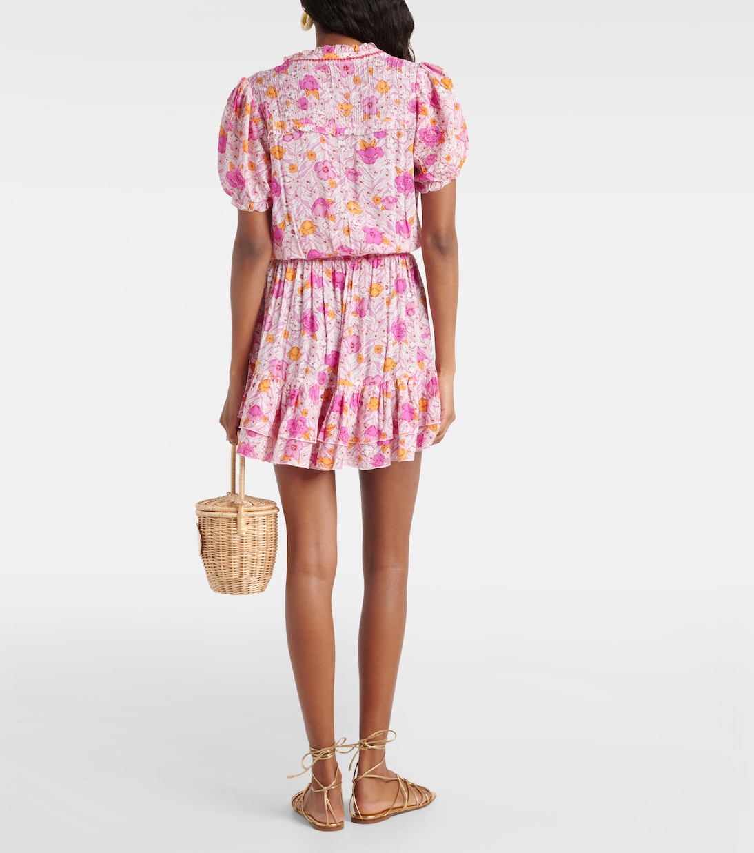 Vestido corto de algodón floral | Poupette St Barth