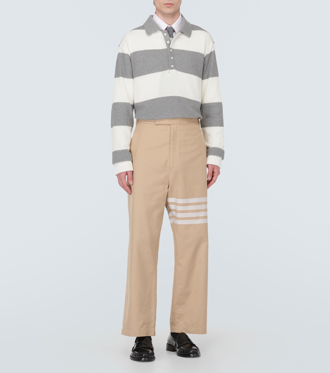 Polo rayé en coton | Thom Browne