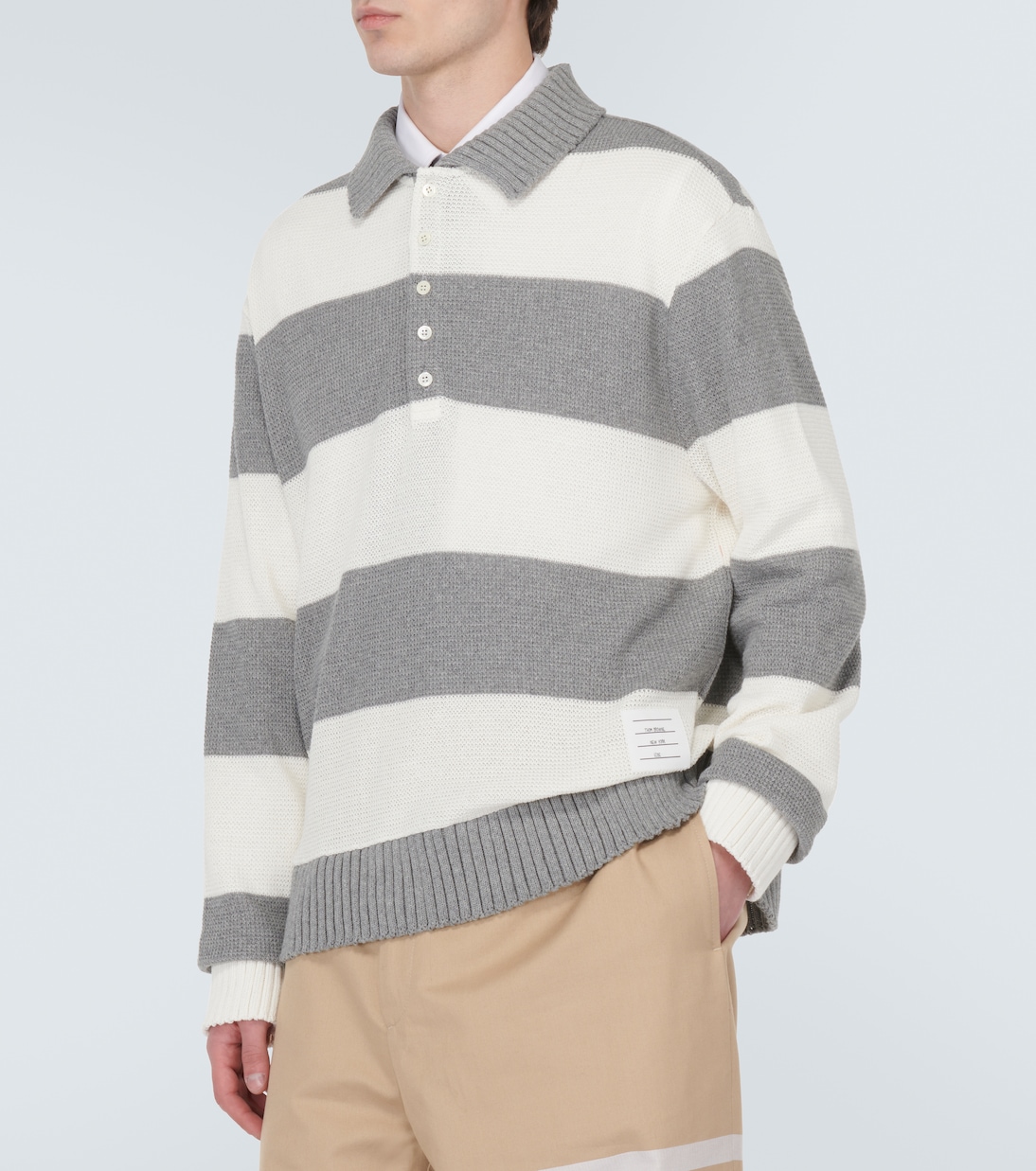 Polo rayé en coton | Thom Browne