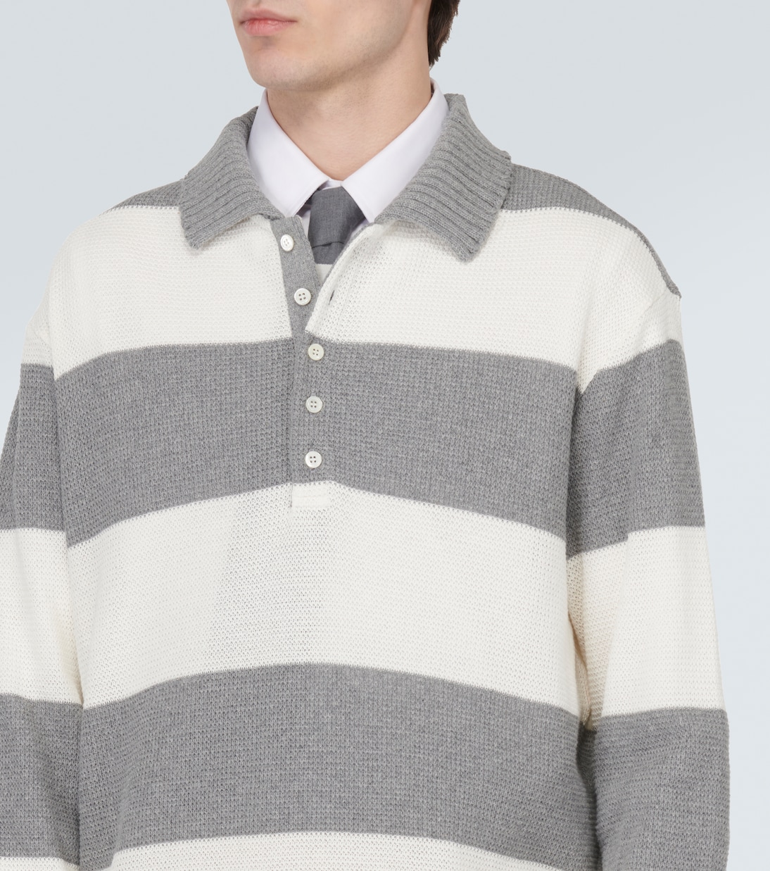 Polo rayé en coton | Thom Browne