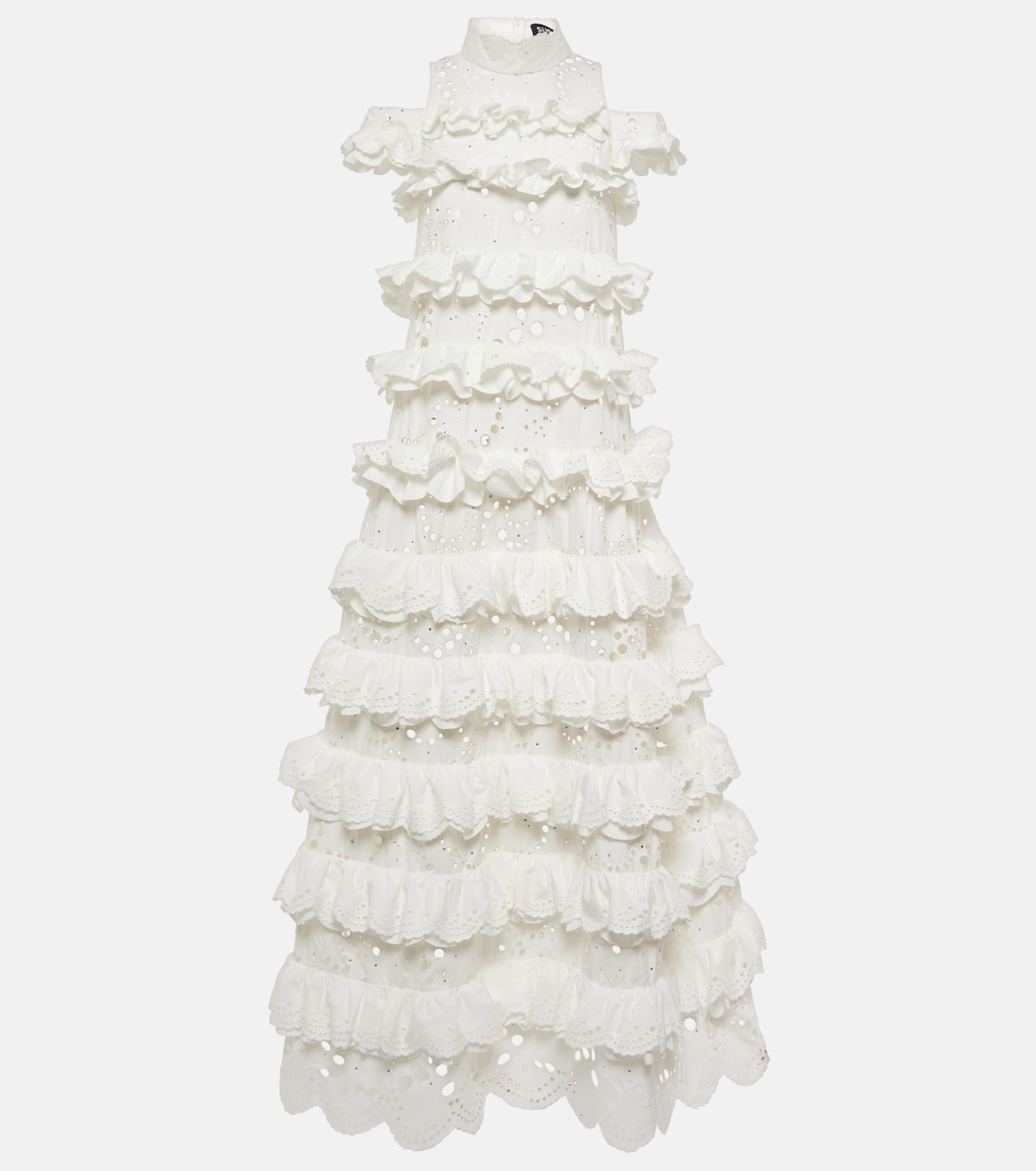 Embroidered ruffled maxi dress  | Susan Fang