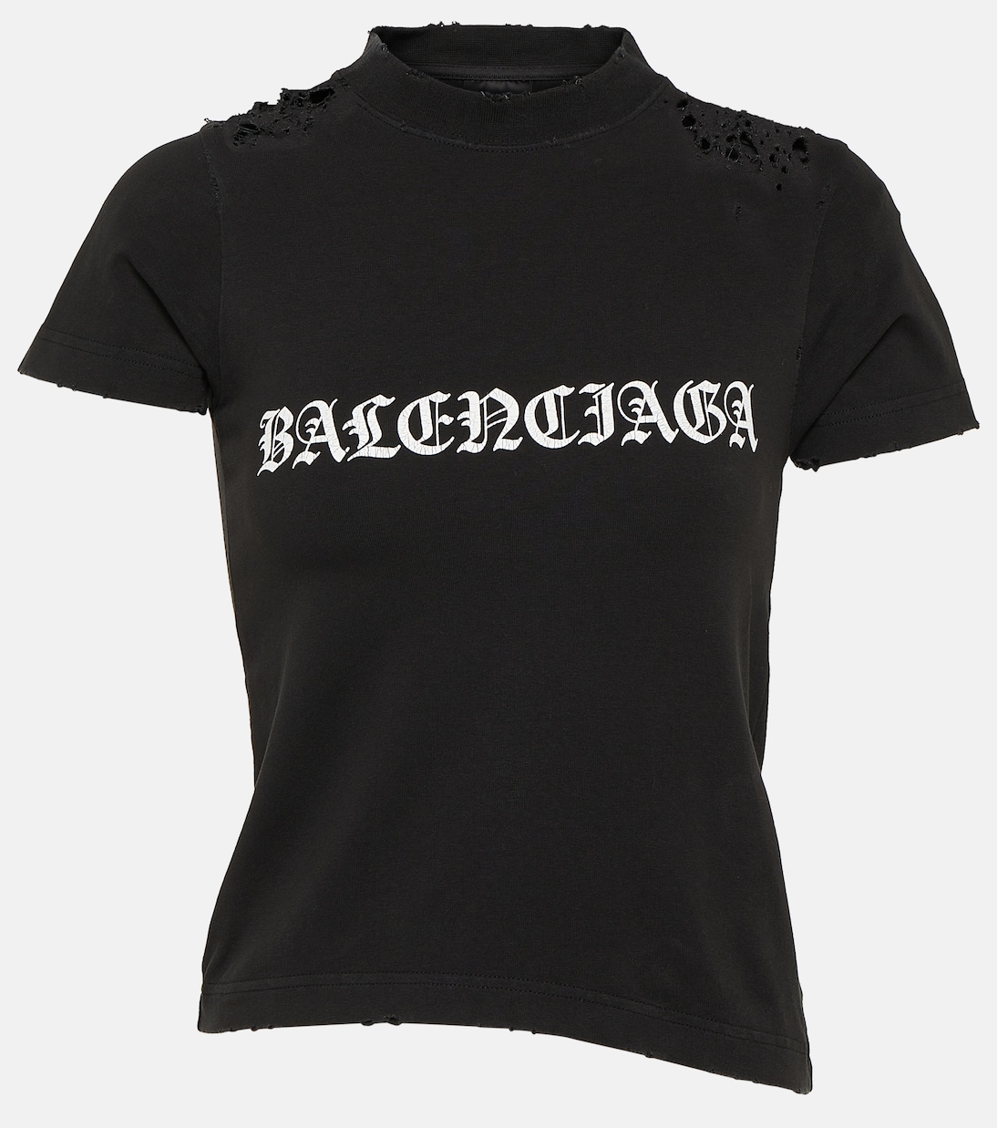 Camiseta de Algodón Mezclado Estilo Gótico Balenciaga para Jóvenes