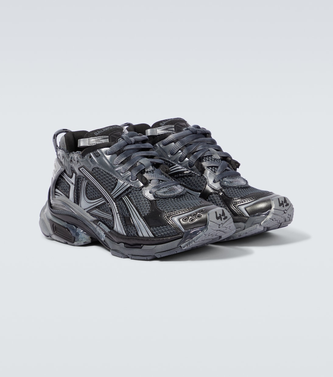 Black and silver balenciaga sneakers top