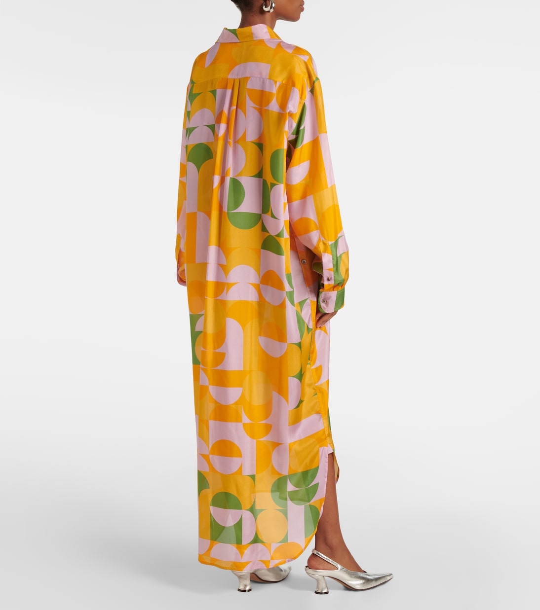 Abito chemisier in seta con stampa | Dries Van Noten