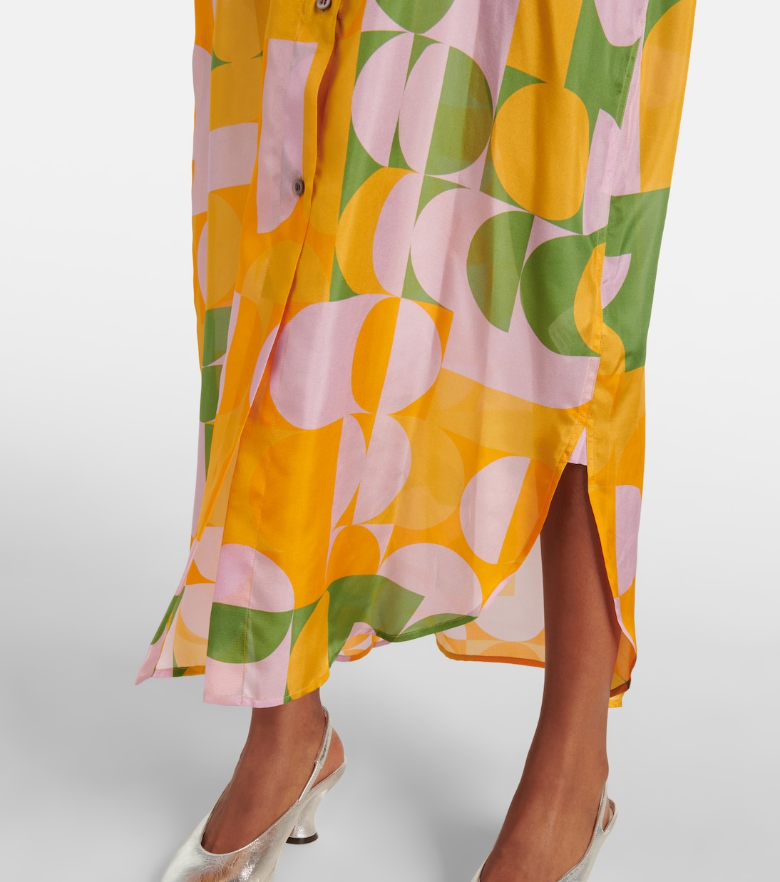 Abito chemisier in seta con stampa | Dries Van Noten
