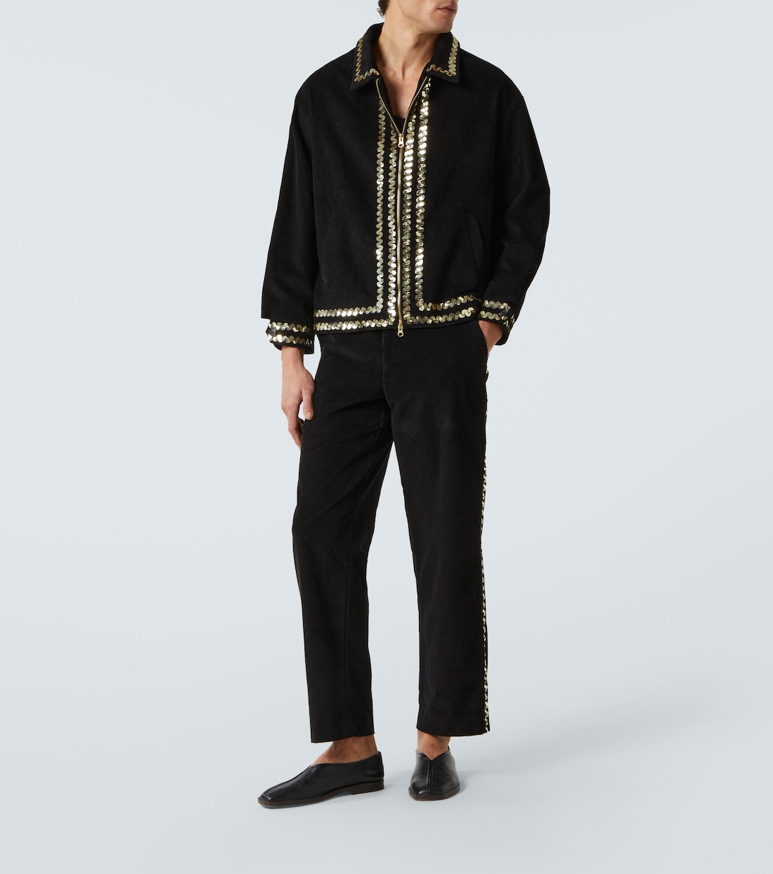 Sequined cotton corduroy jacket | Bode