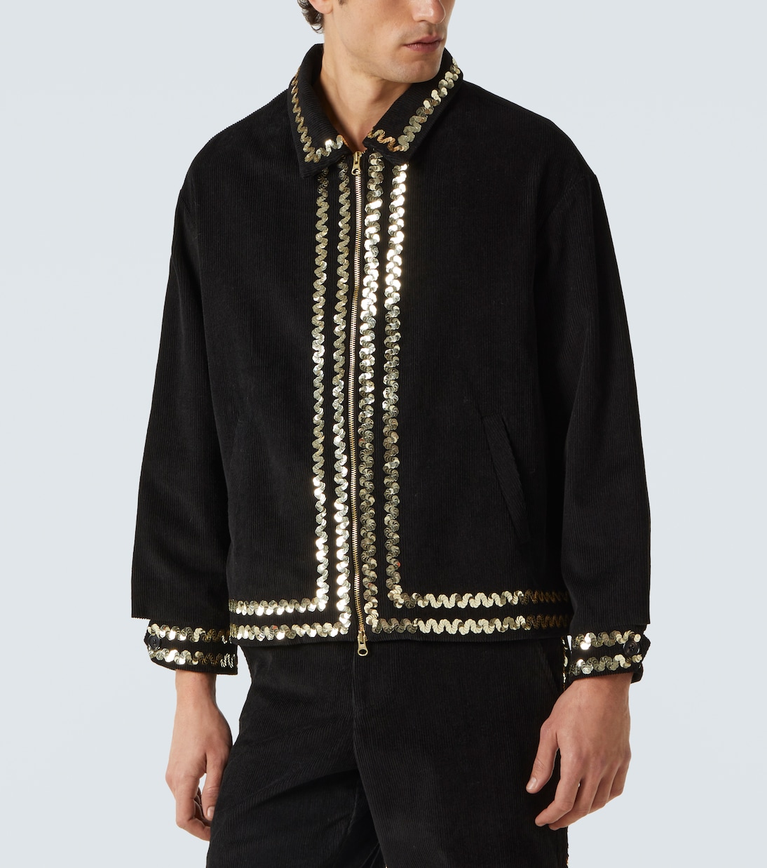 Sequined cotton corduroy jacket | Bode