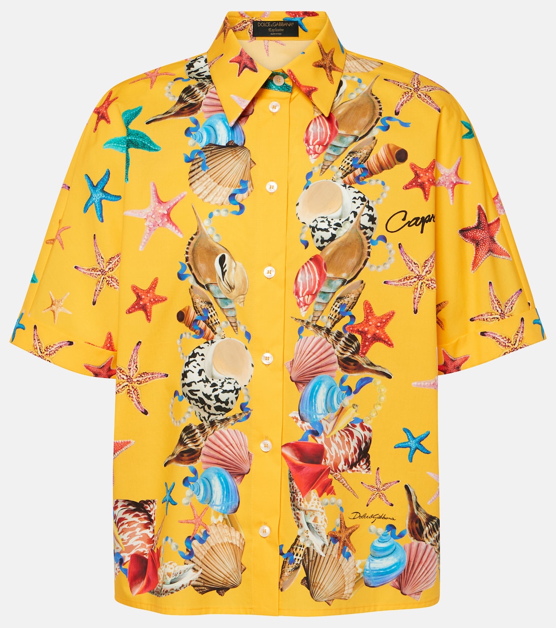 Camisa Capri de algodón estampada | Dolce&Gabbana