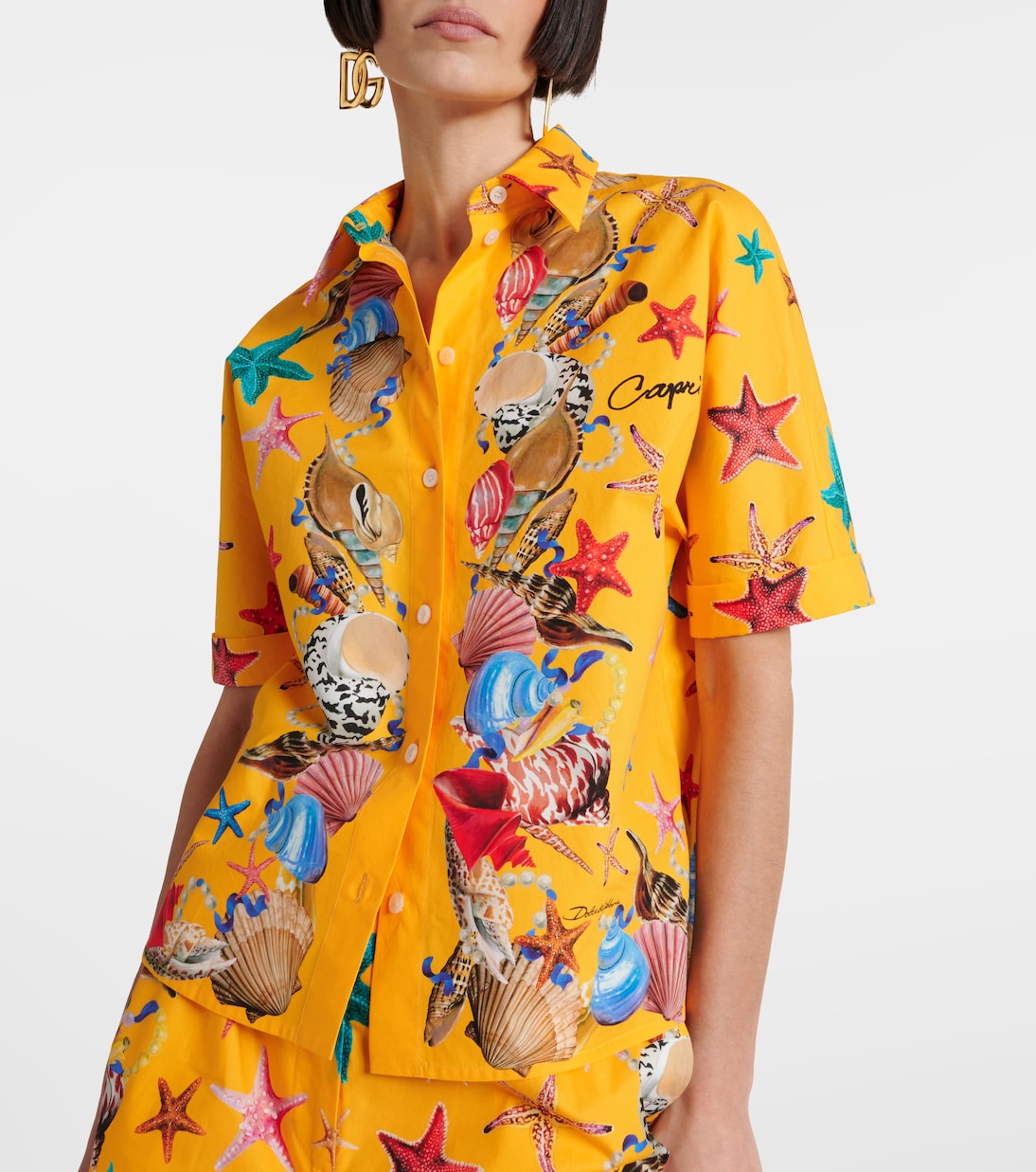 Camisa Capri de algodón estampada | Dolce&Gabbana