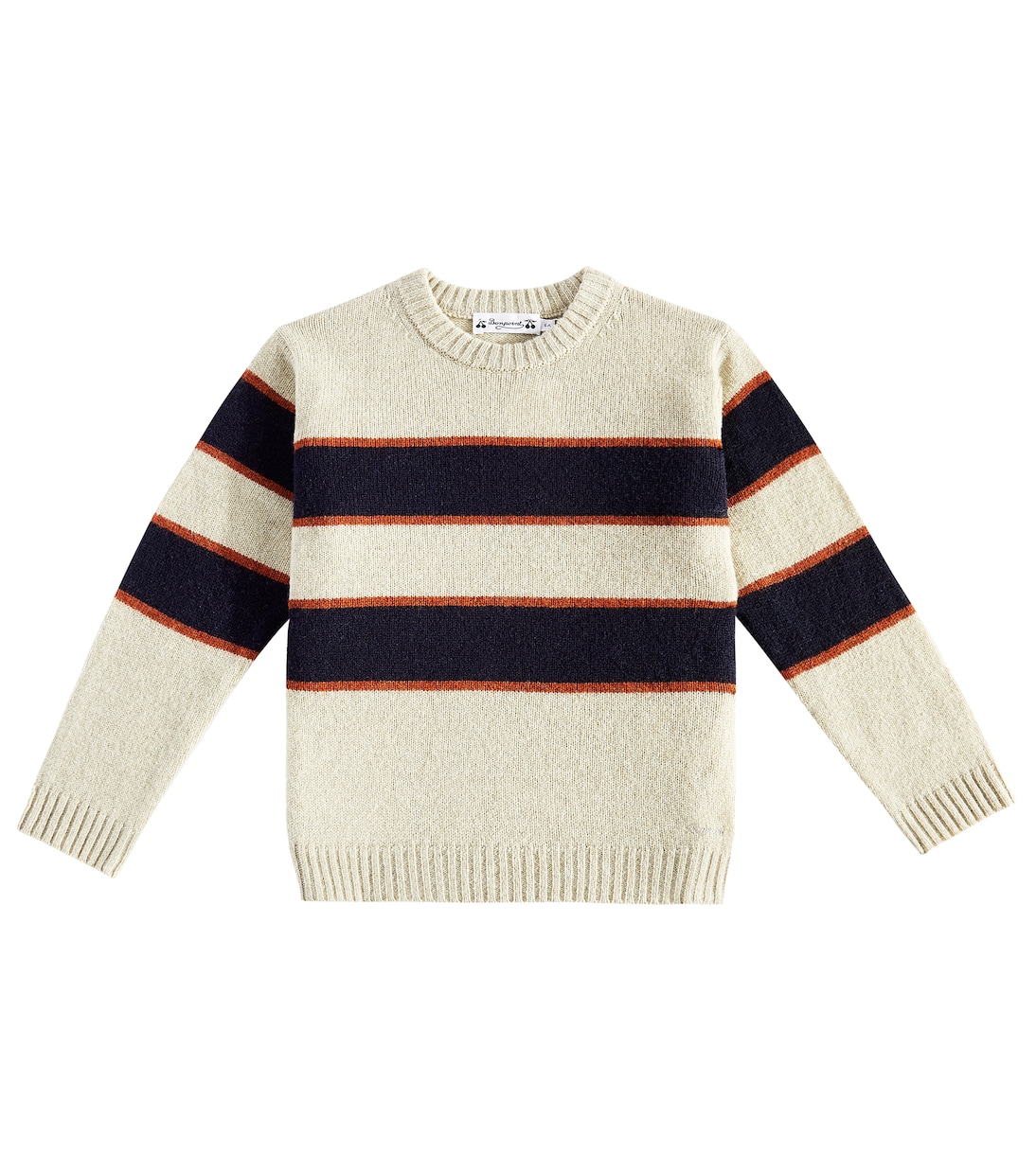 Pullover Branco in lana a righe | Bonpoint