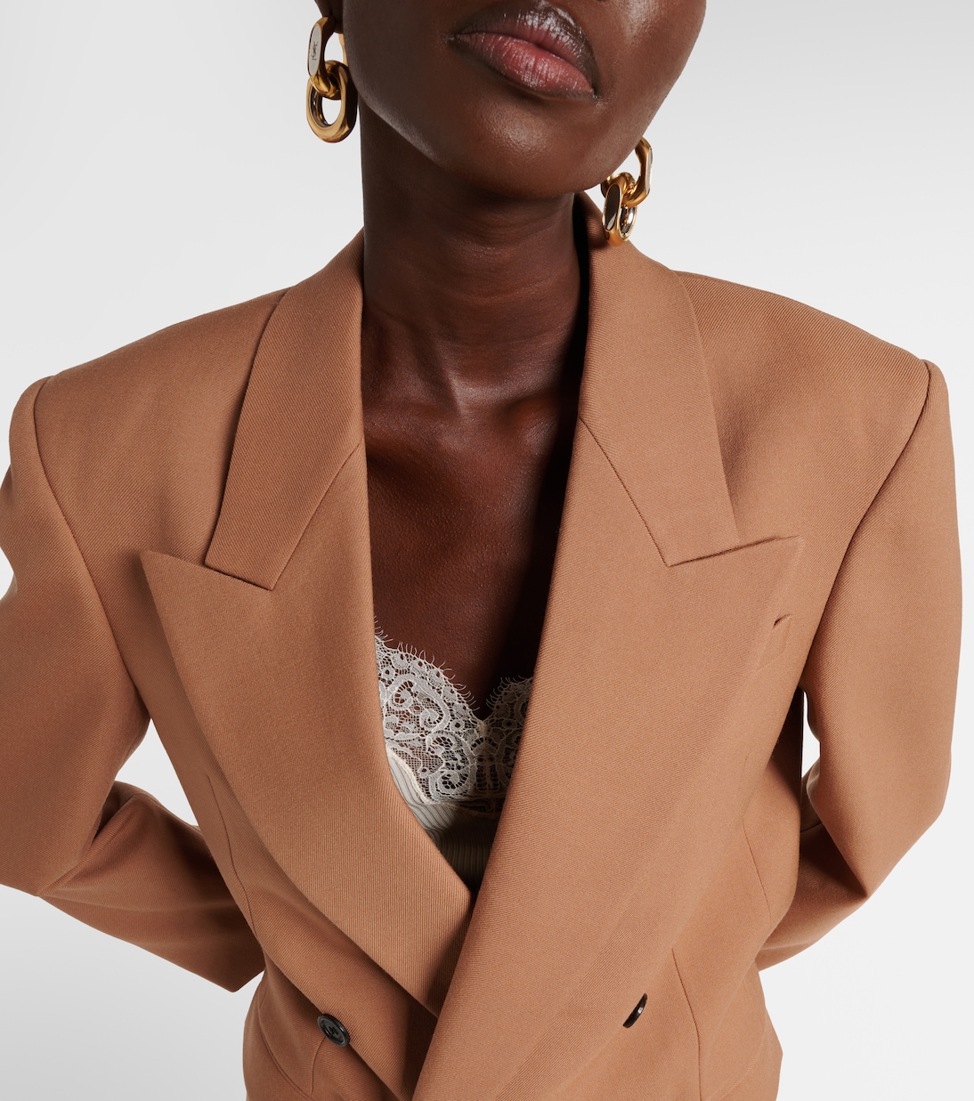 Chaqueta juvenil de gabardina de lana doble botonadura Saint Laurent