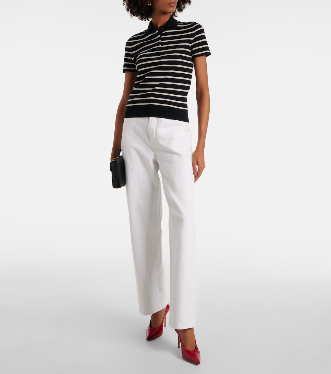 Leanna striped cashmere polo sweater | Nili Lotan