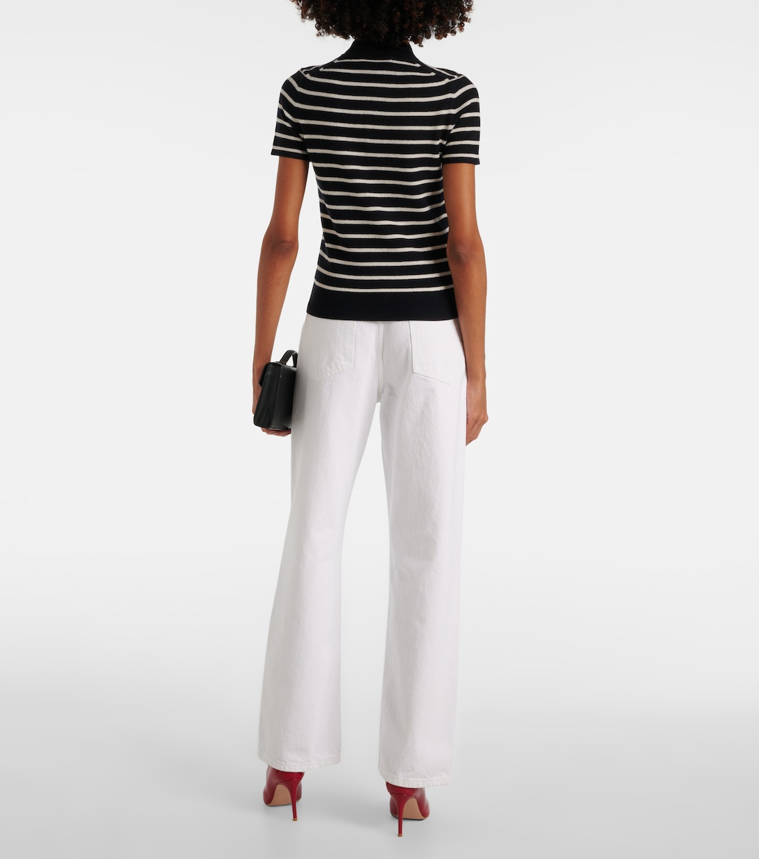 Leanna striped cashmere polo sweater | Nili Lotan