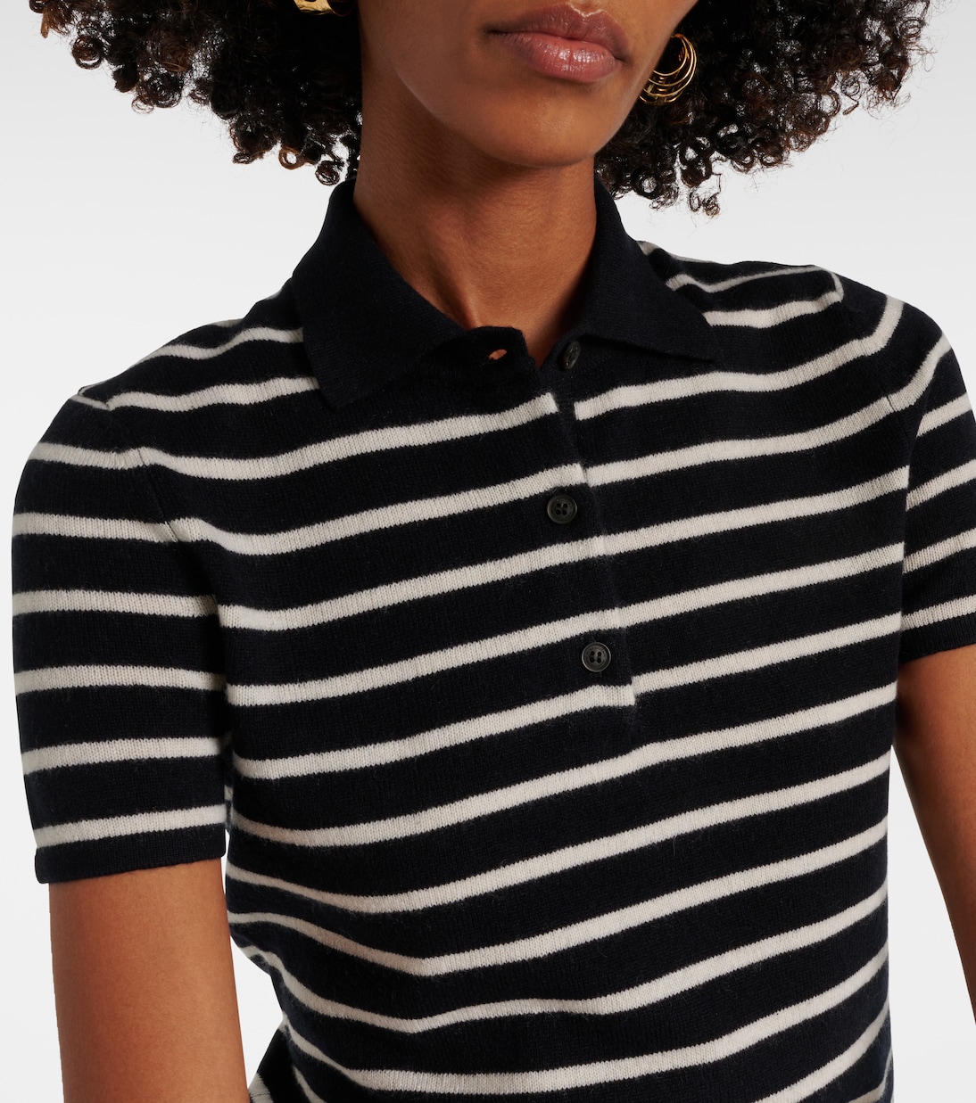 Leanna striped cashmere polo sweater | Nili Lotan