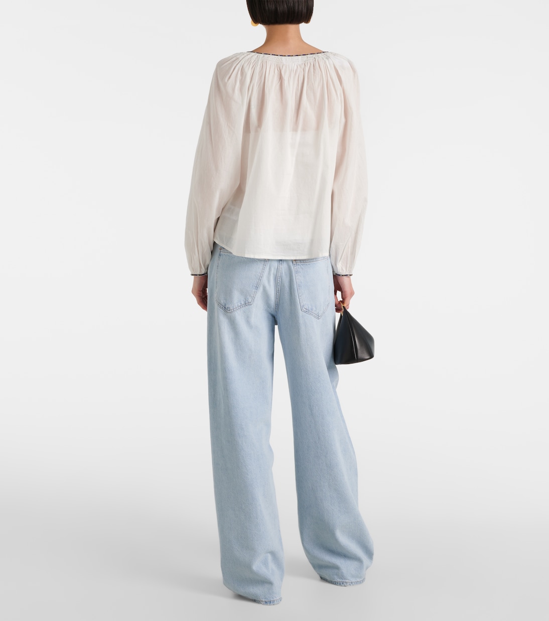 Tina embroidered cotton top | Velvet