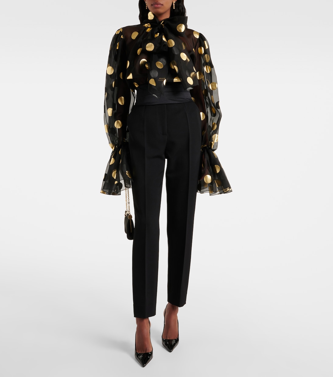 Blouse en jacquard de soie à pois | Dolce&Gabbana