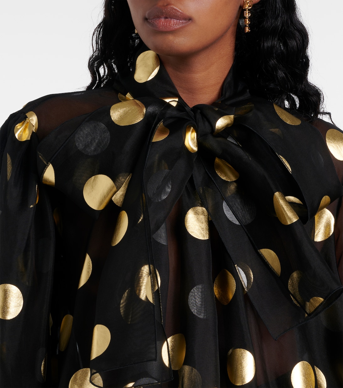 Blouse en jacquard de soie à pois | Dolce&Gabbana
