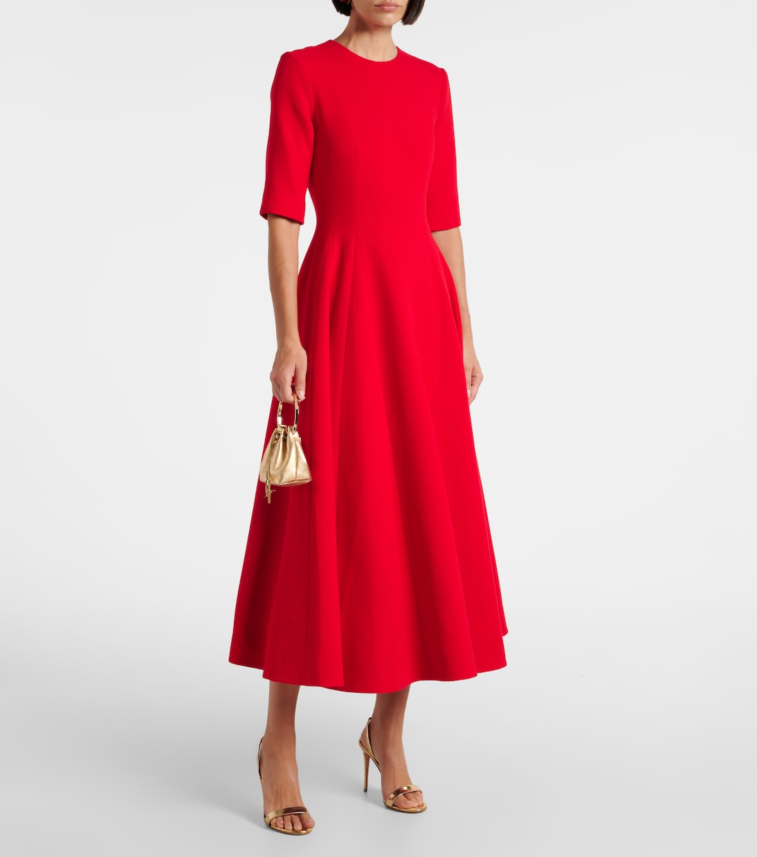 Abito midi Georgie in georgette di lana | Emilia Wickstead