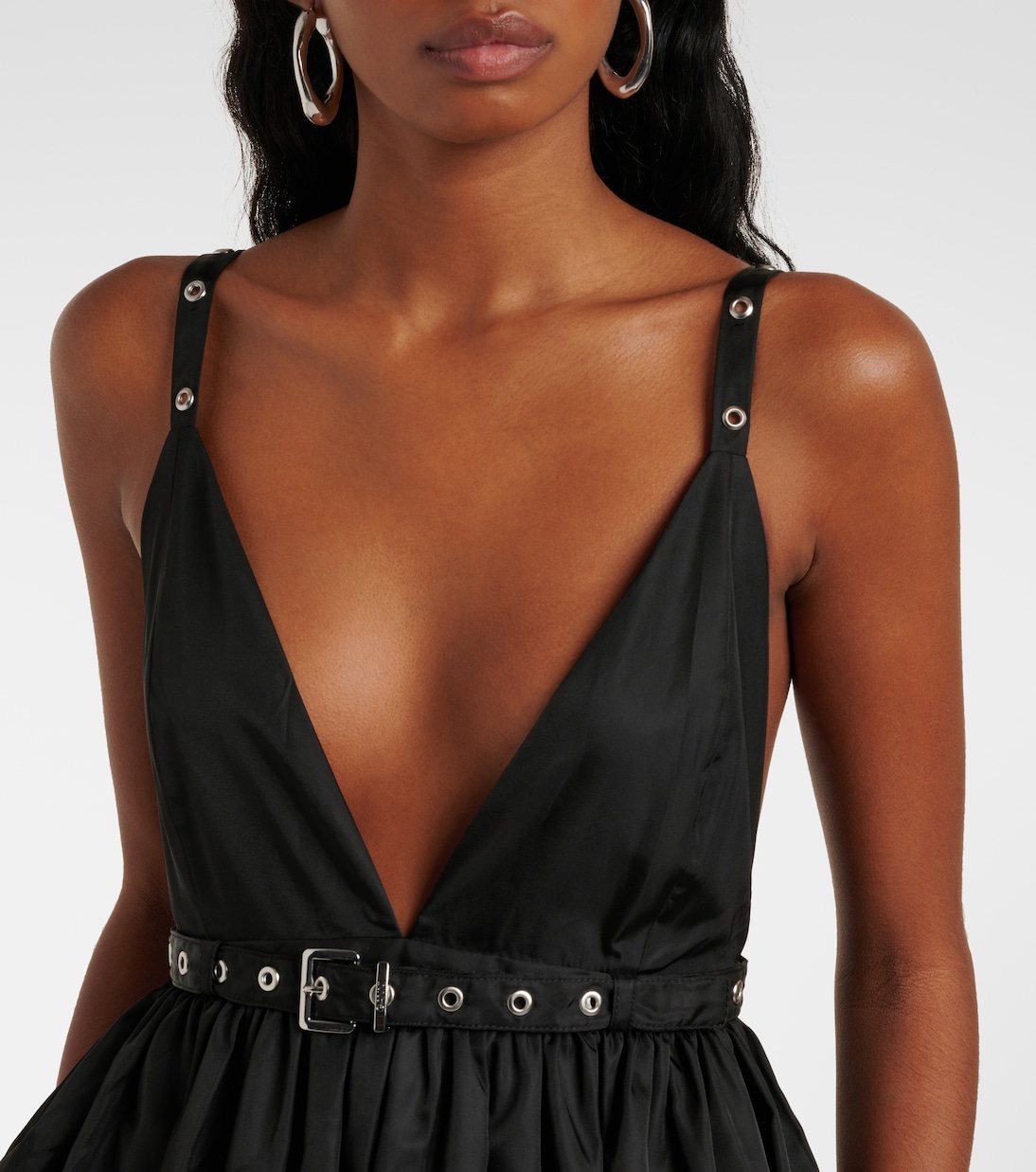 Vestido midi de duquesa con cinturón | Ganni