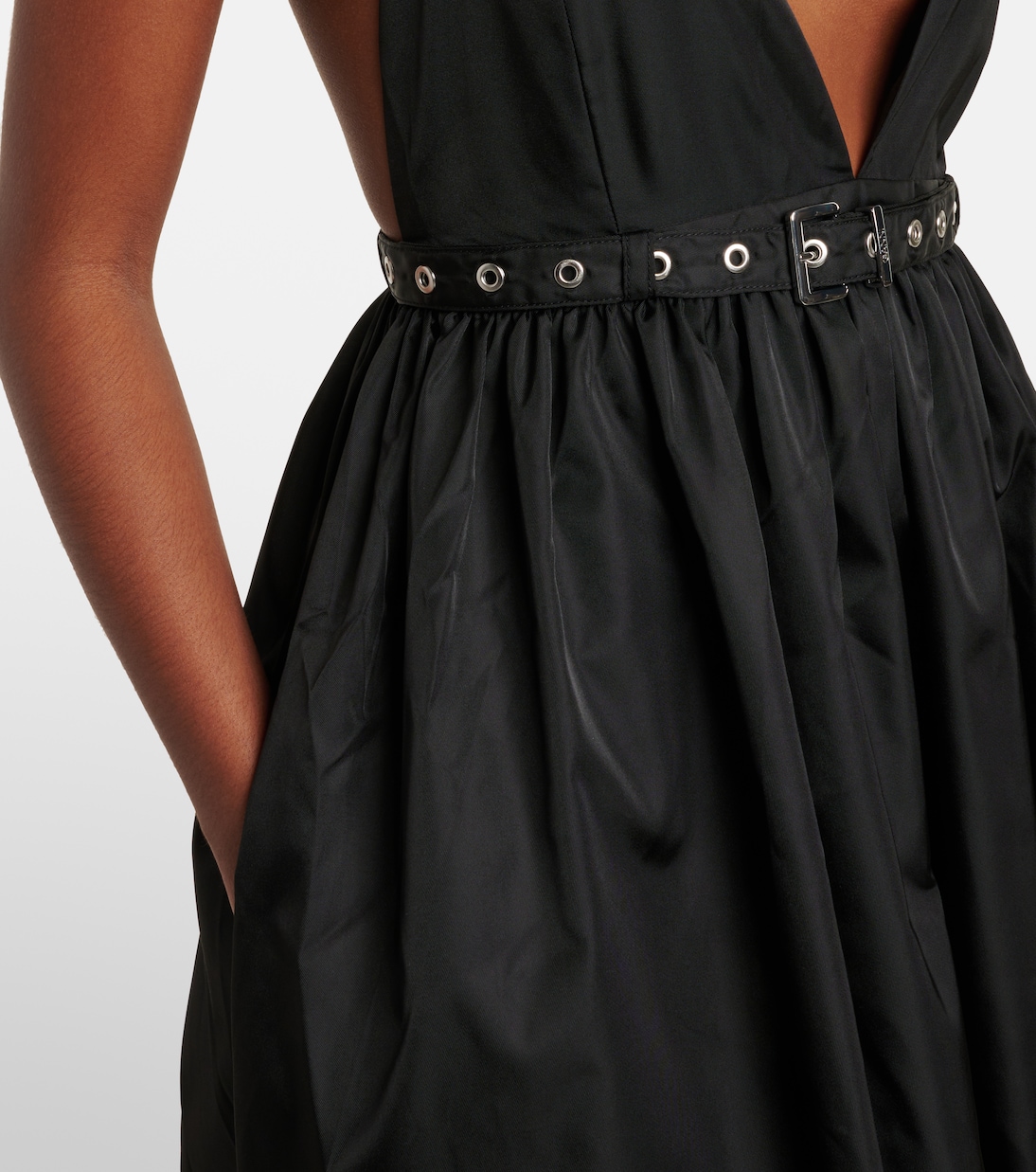 Vestido midi de duquesa con cinturón | Ganni