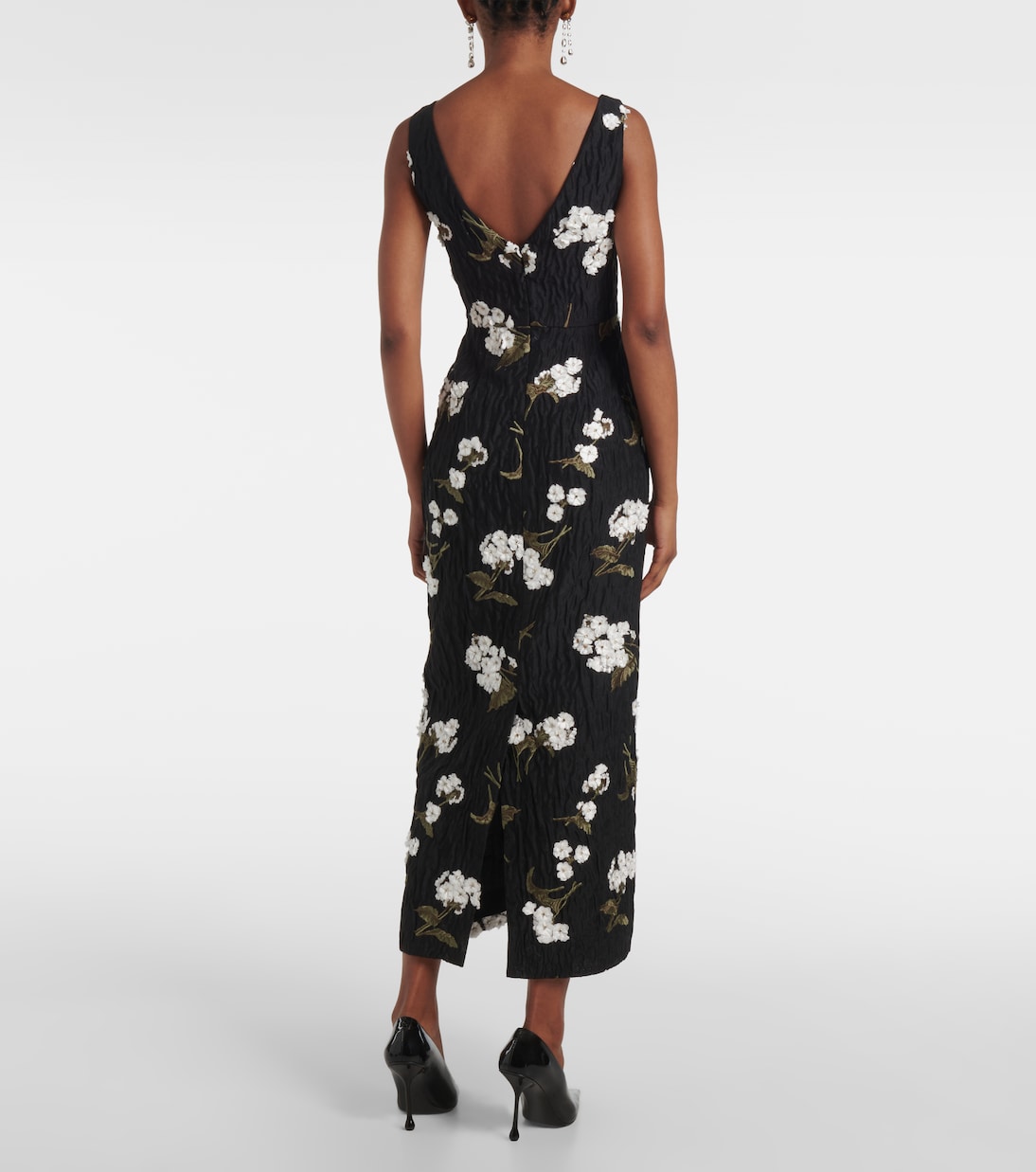 Abito midi in jacquard con ricamo | Erdem