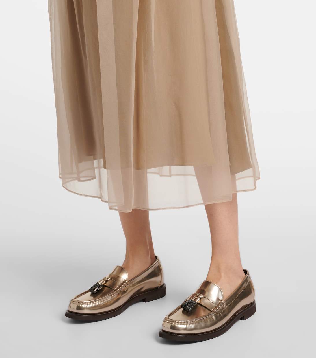 Falda midi de seda | Brunello Cucinelli