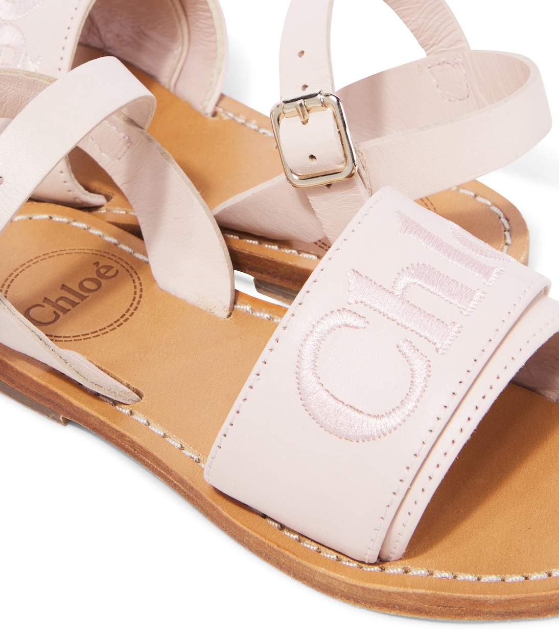 Chloé embroidered leather sandals | Chloé Kids