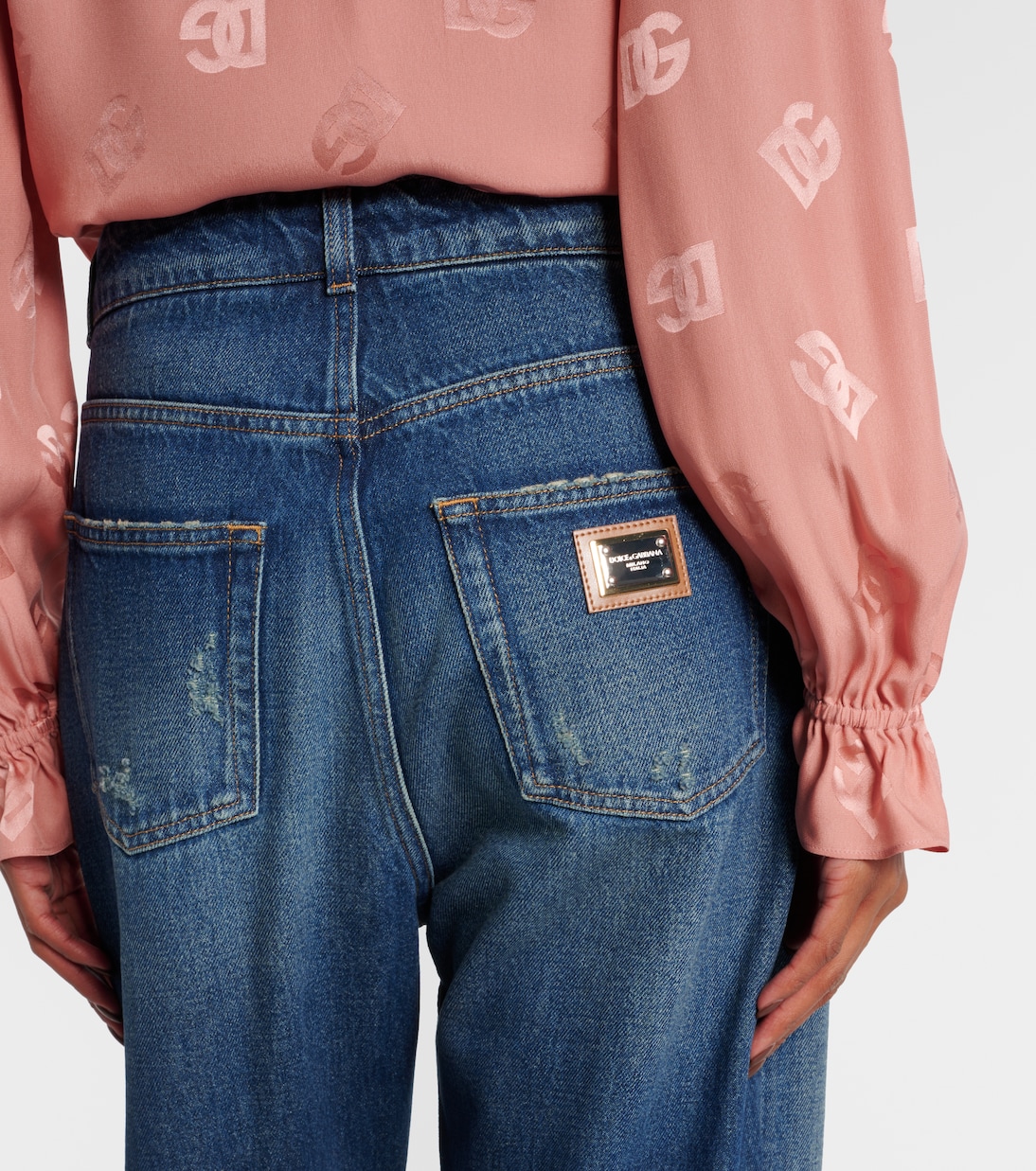 Jeans rectos con efecto desgastado | Dolce&Gabbana