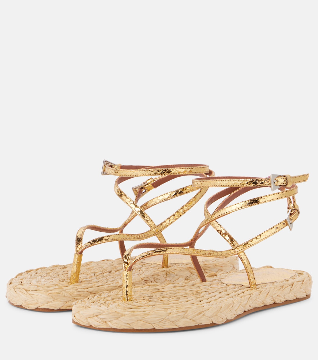 Hydra metallic leather thong sandals | Paris Texas