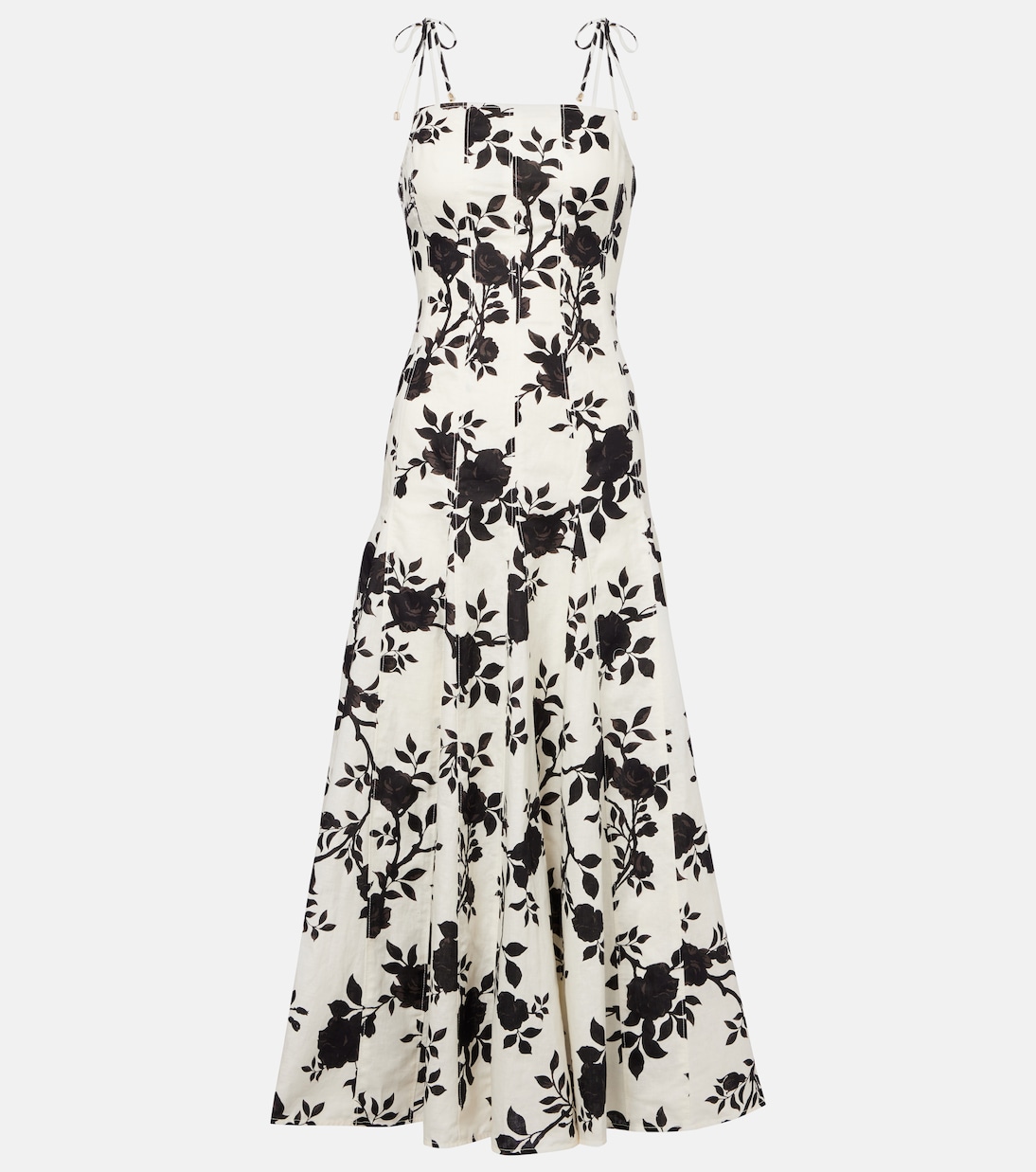 Floral linen and cotton midi dress | Self-Portrait