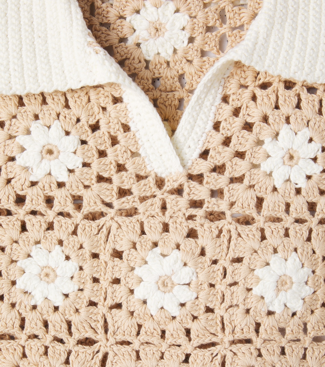 Cascadian floral crochet cotton polo shirt | Zimmermann Kids