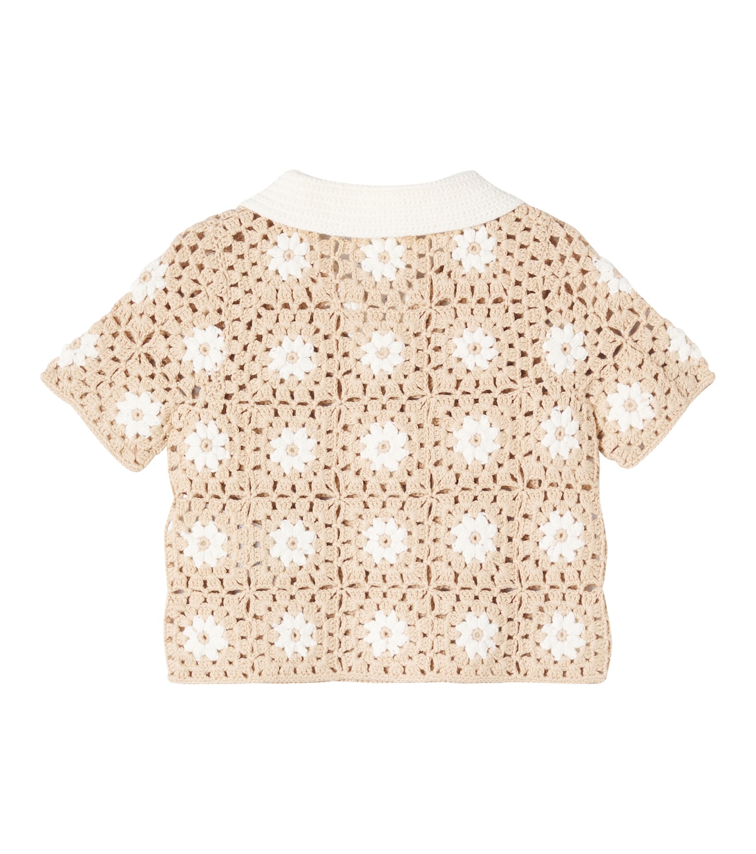 Cascadian floral crochet cotton polo shirt | Zimmermann Kids