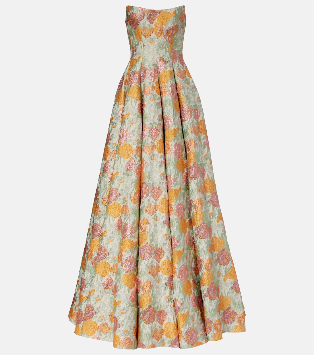 Robe longue en brocart à fleurs | Markarian