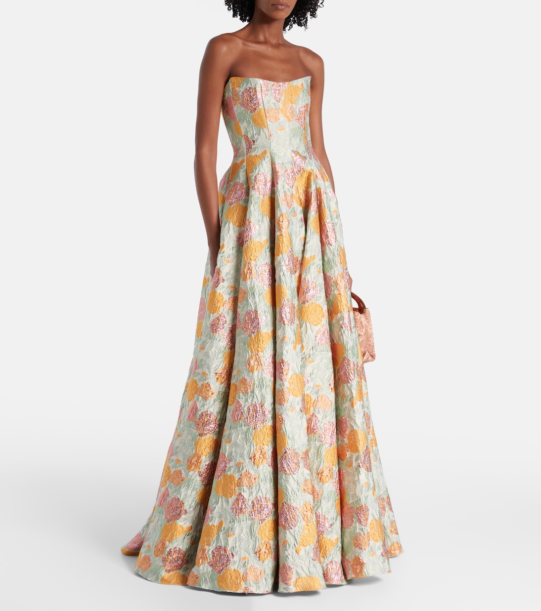 Robe longue en brocart à fleurs | Markarian