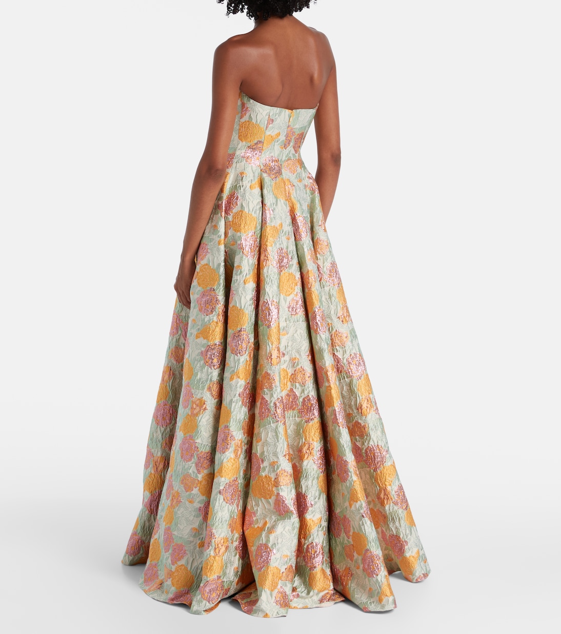 Robe longue en brocart à fleurs | Markarian