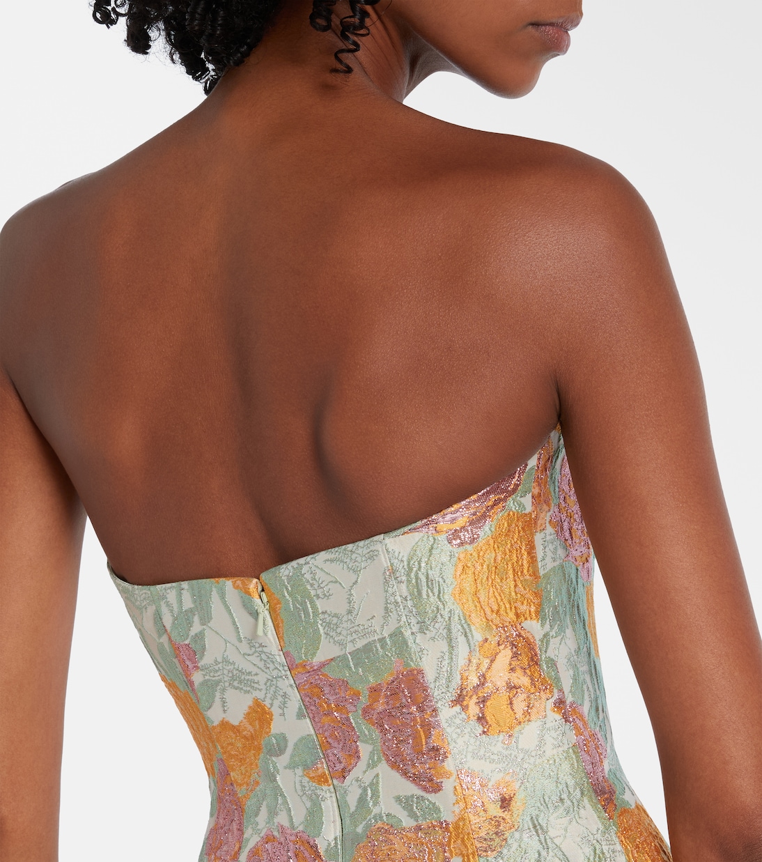 Robe longue en brocart à fleurs | Markarian
