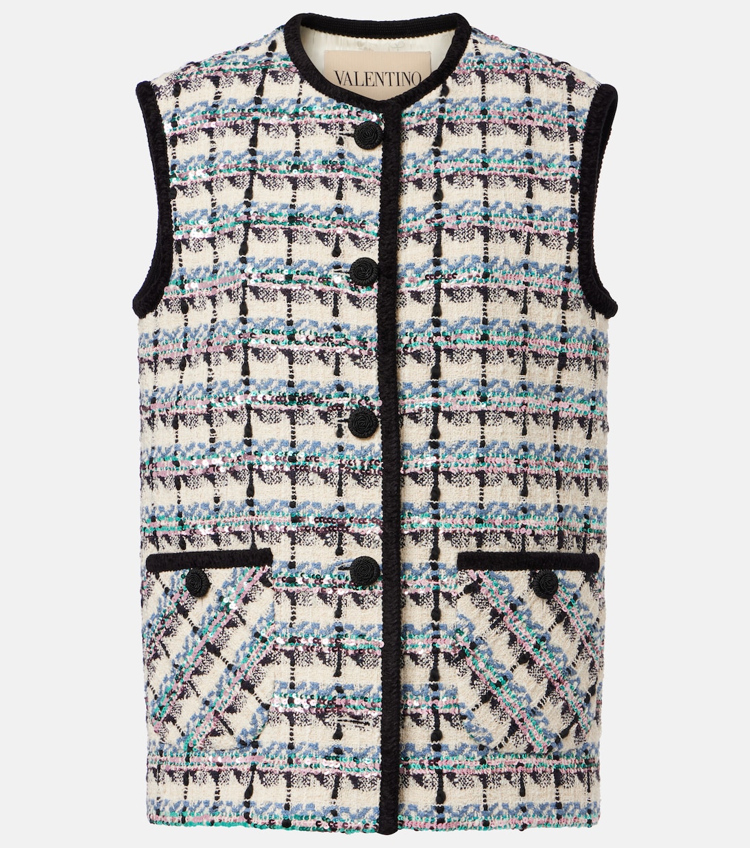 Weste Mossi aus Tweed mit Pailletten | Valentino