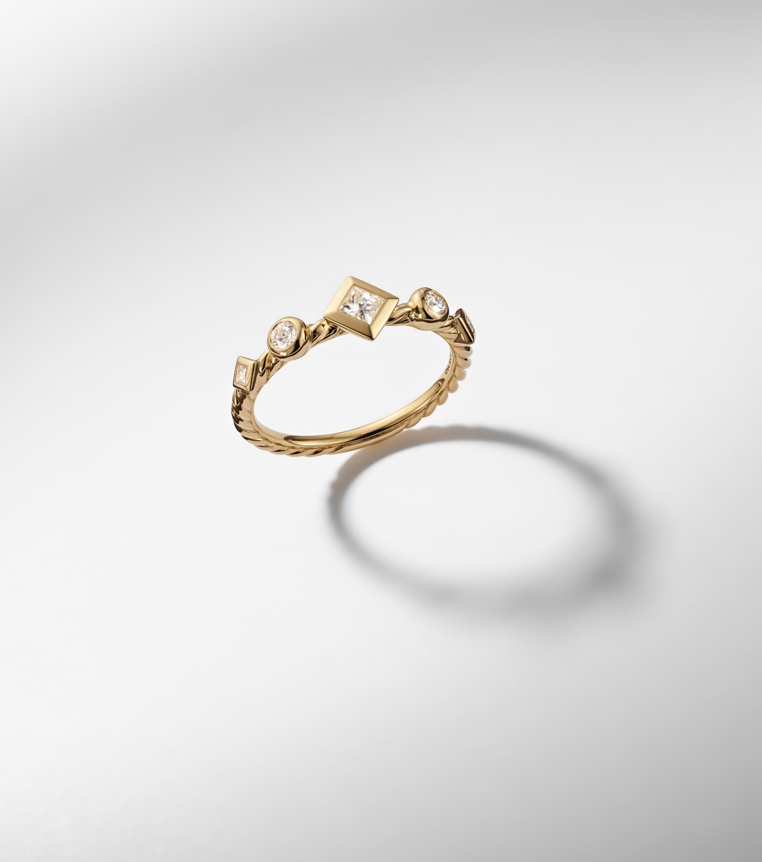 Ring Cable aus 18kt Gelbgold mit Diamanten | David Yurman