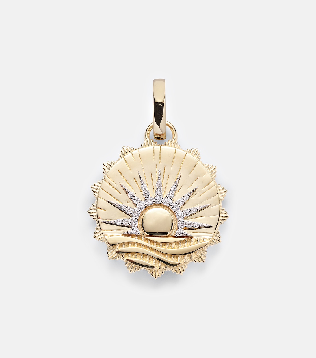 Anhänger New Beginnings - Internal Compass aus 18kt Gelbgold mit Diamanten | FoundRae