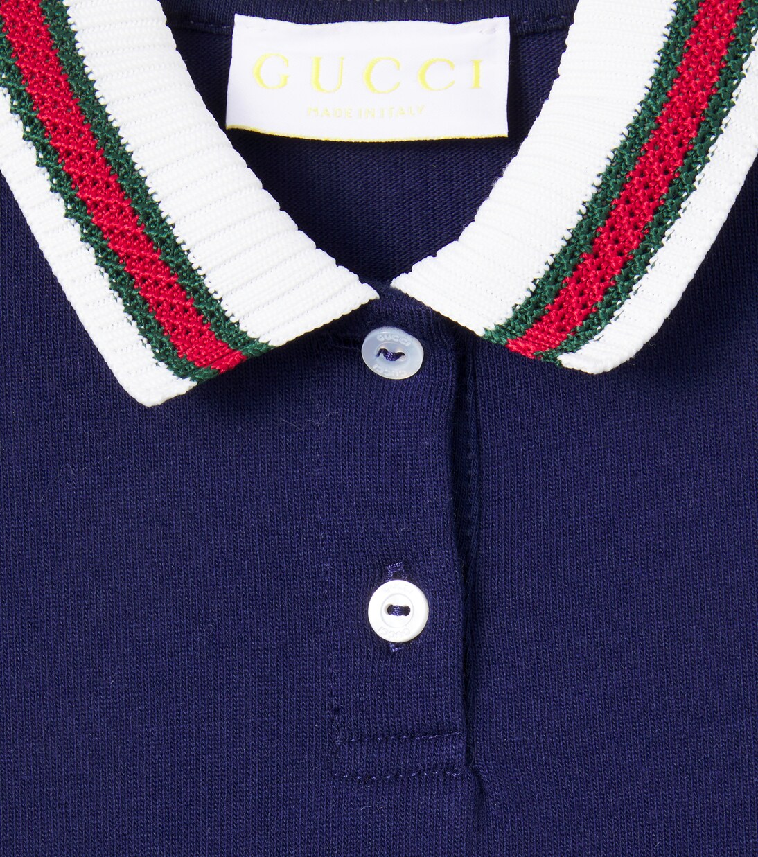 Baby Web Stripe cotton polo dress | Gucci Kids