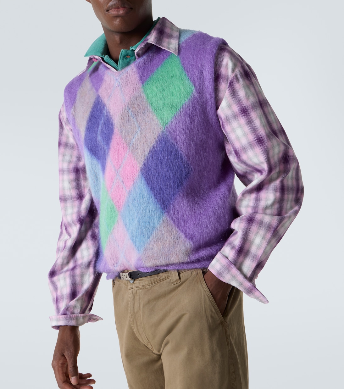 Checked mohair-blend sweater vest | ERL