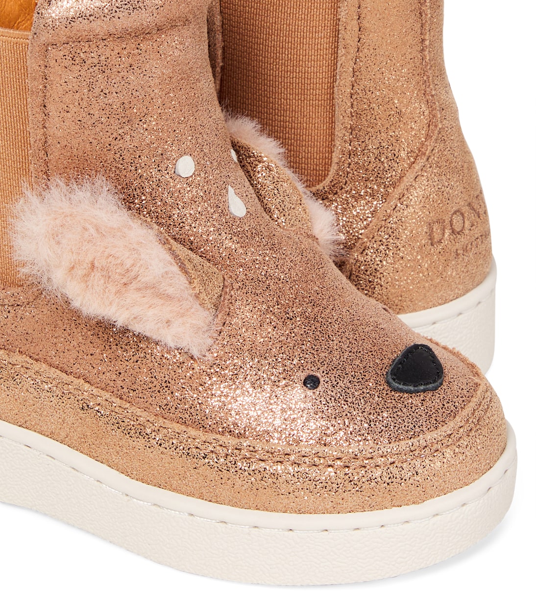Baby Eladi glitter leather booties | Donsje