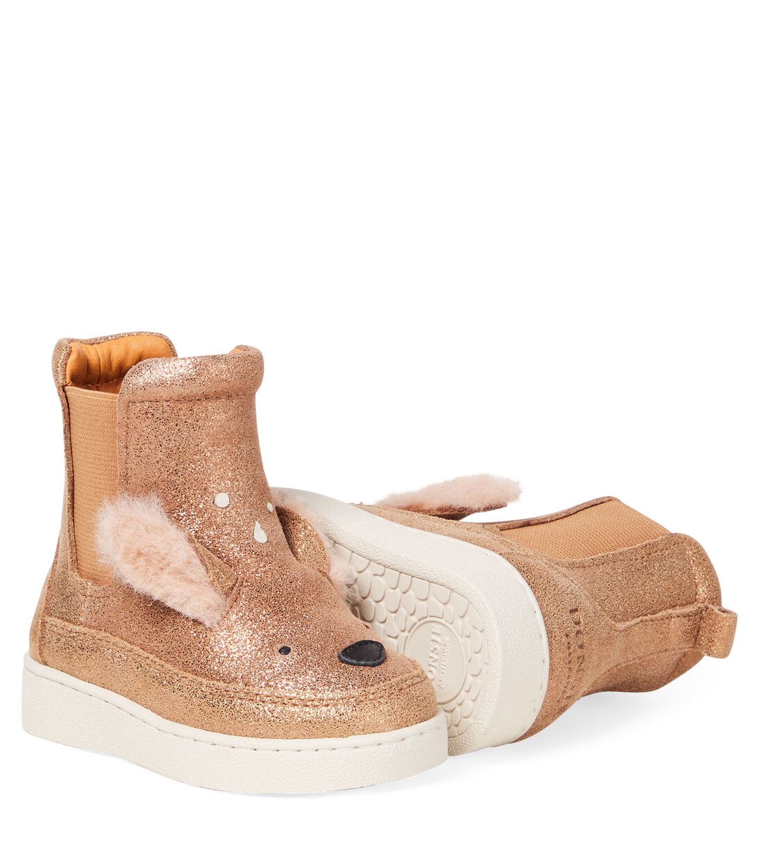 Baby Eladi glitter leather booties | Donsje