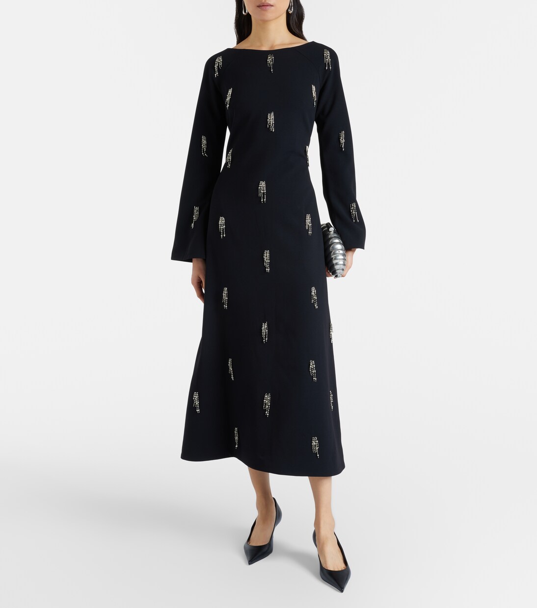 فستان ميدي من الكريب مع تزيين Coretta | Simkhai