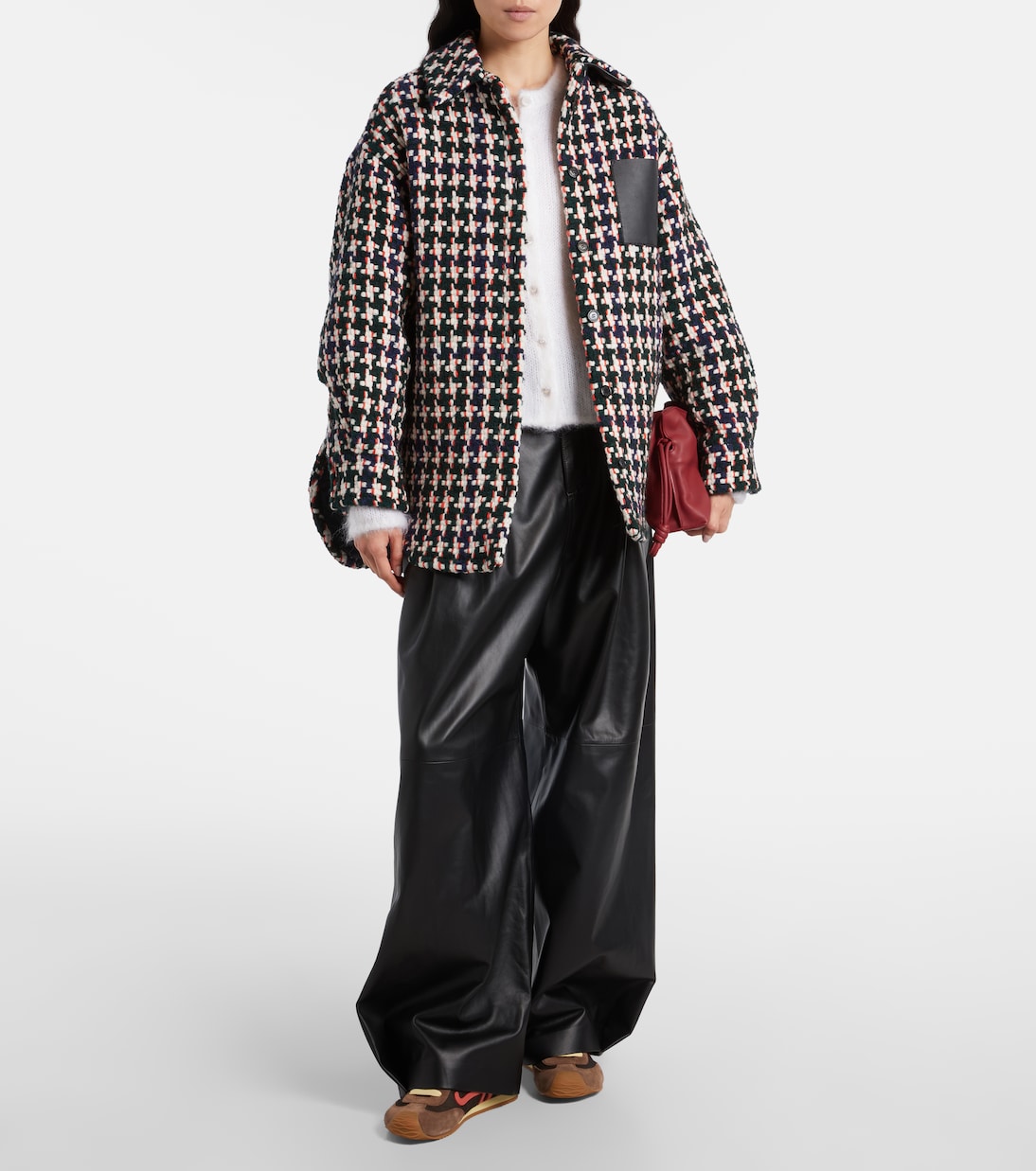 Leather-trimmed overshirt | Loewe