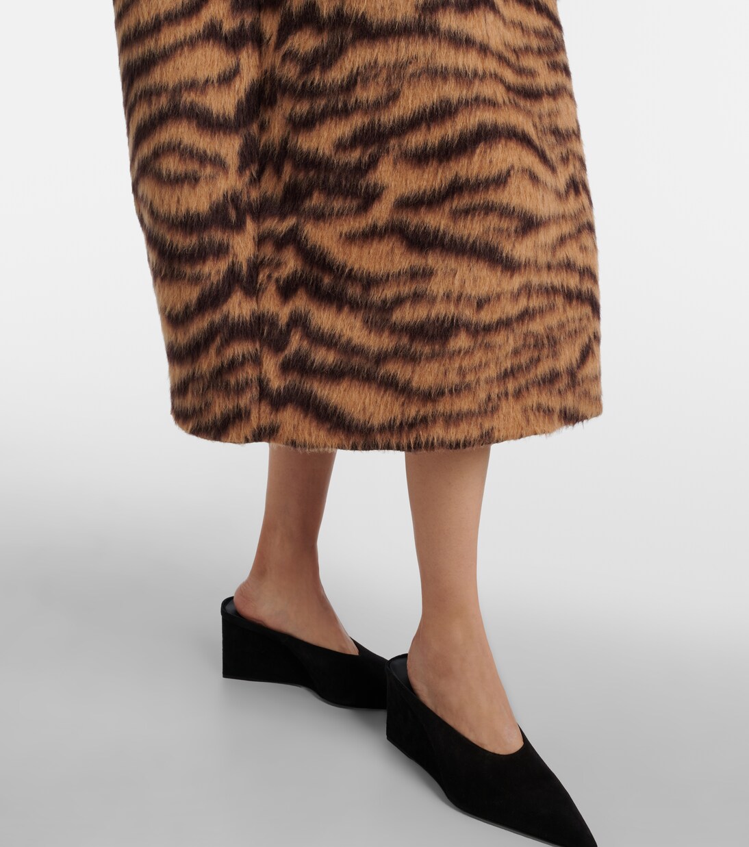 Zebra-print wool-blend jacquard coat | Alaïa