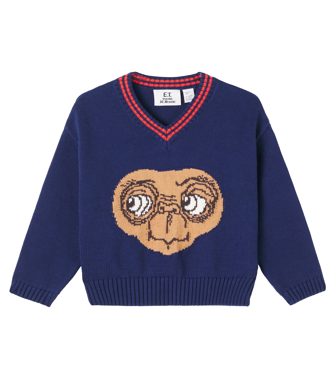 x E.T. intarsia cotton sweater | Mini Rodini