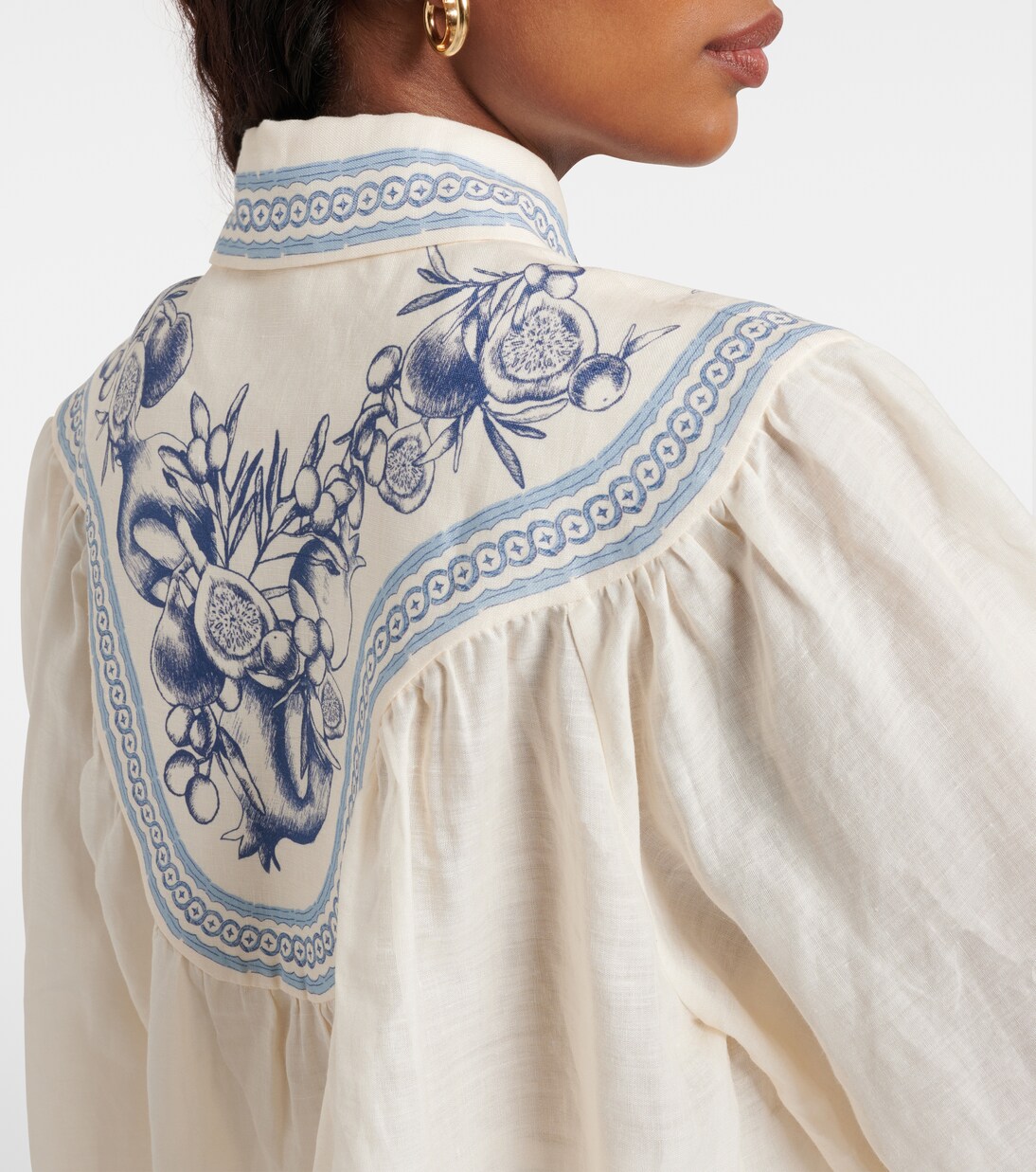 Villa Romantica printed ramie blouse | Alémais