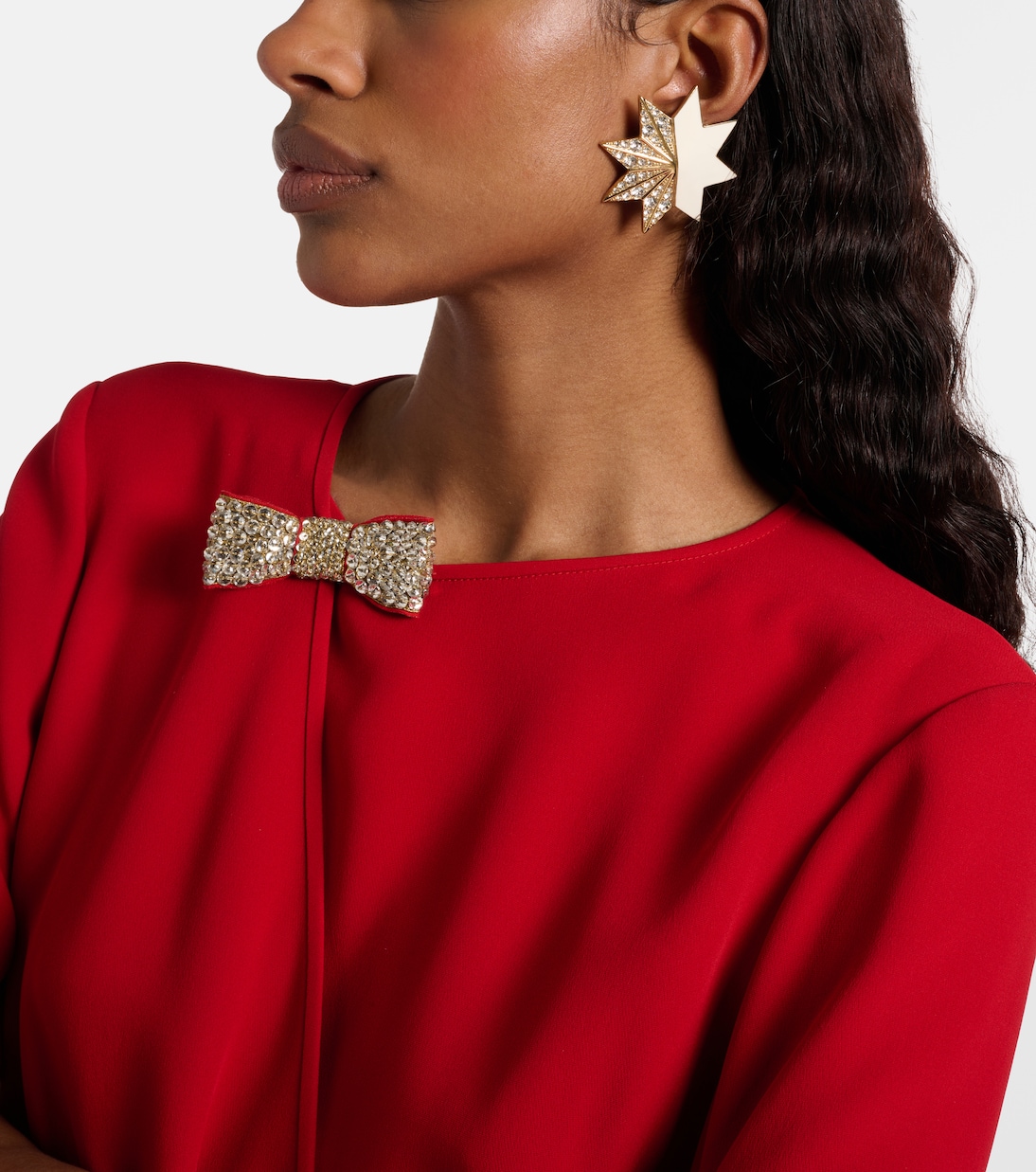 Pas Plus Swarovski® 임벨리시드 이어링 | Valentino