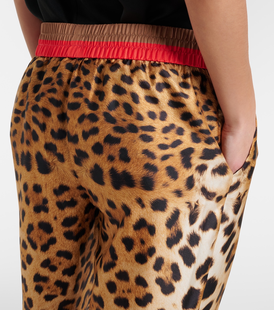 Leopard-print silk straight pants | Roberto Cavalli